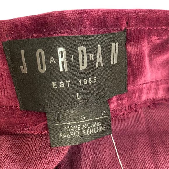 Nike Air Jordan Velour Velvet Jogger Pants Maroon AH2361-609 Mens size Large - Picture 5 of 8